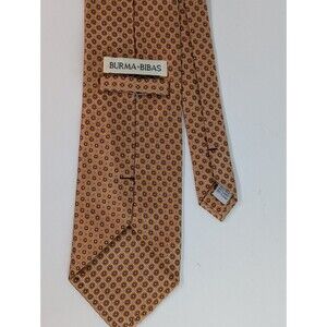 Burma Bibas Men's Necktie  Silk Orange Circles Geometric